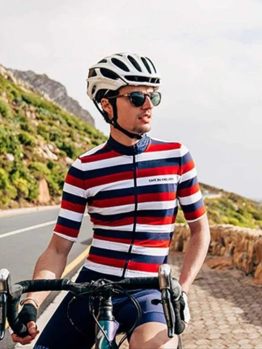 Cafe du Cycliste Men’s XXL Cycling Jersey Striped Luxury Bike